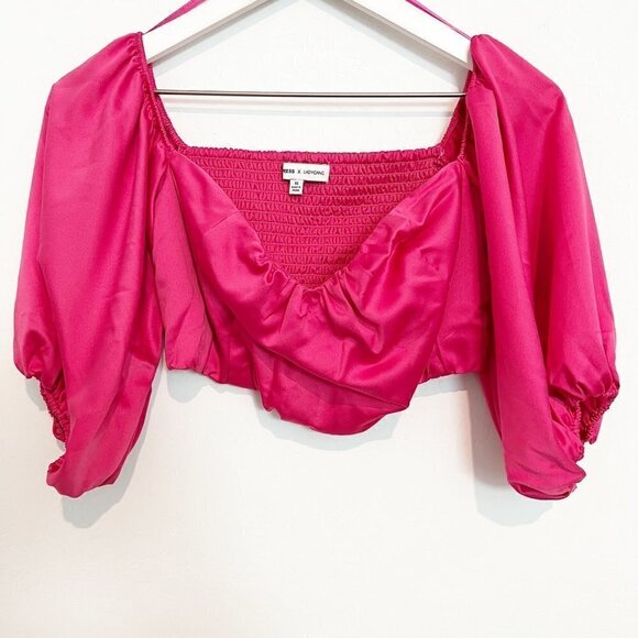 Express x Ladygang Off Shoulder Puff Sleeve Sweetheart Neckline Top Blouse XS - Picture 2 of 6